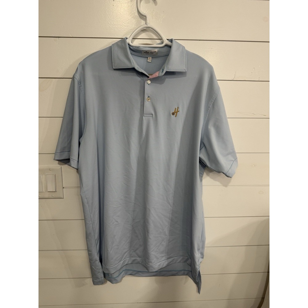 Peter Millar Men's Summer Comfort Polo Shirt Light Blue Large
